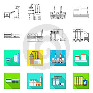 Vector illustration of production and structure logo. Collection of production and technology stock symbol for web.