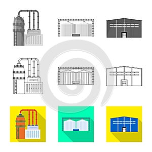 Vector illustration of production and structure logo. Collection of production and technology stock symbol for web.