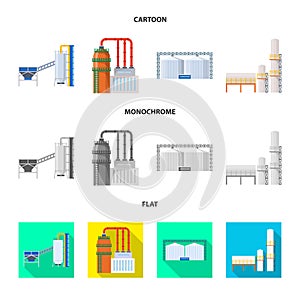 Vector illustration of production and structure logo. Collection of production and technology stock symbol for web.