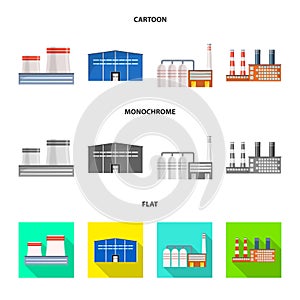 Vector illustration of production and structure logo. Collection of production and technology stock vector illustration.