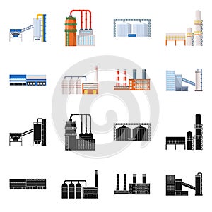 Vector illustration of production and structure logo. Collection of production and technology stock vector illustration.