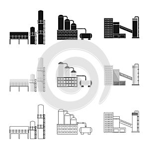 Vector illustration of production and structure logo. Collection of production and technology stock vector illustration.