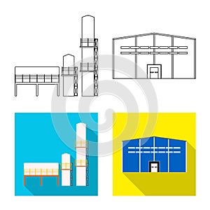 Vector illustration of production and structure logo. Collection of production and technology stock vector illustration.