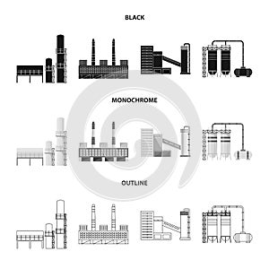 Vector illustration of production and structure logo. Set of production and technology stock vector illustration.