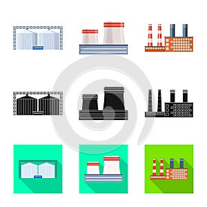 Vector illustration of production and structure logo. Set of production and technology stock vector illustration.