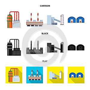 Vector illustration of production and structure logo. Set of production and technology stock vector illustration.