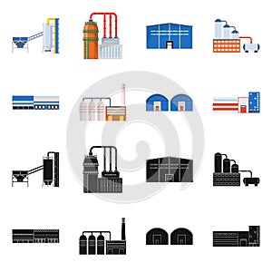 Vector illustration of production and structure logo. Set of production and technology stock vector illustration.