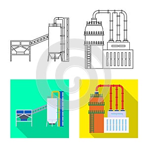 Vector illustration of production and structure logo. Set of production and technology stock vector illustration.