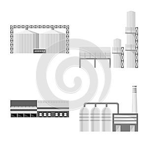 Vector illustration of production and structure sign. Collection of production and technology stock symbol for web.