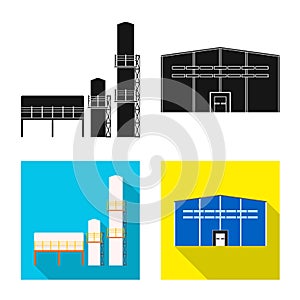 Vector illustration of production and structure sign. Collection of production and technology stock symbol for web.