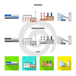 Vector illustration of production and structure sign. Collection of production and technology stock symbol for web.