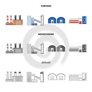 Vector illustration of production and structure sign. Collection of production and technology stock symbol for web.