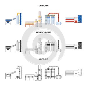 Vector illustration of production and structure sign. Collection of production and technology stock vector illustration.