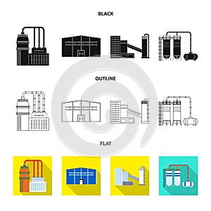 Vector illustration of production and structure sign. Set of production and technology stock vector illustration.