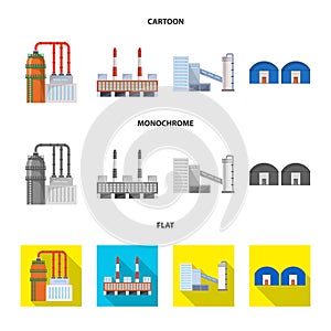Vector illustration of production and structure sign. Set of production and technology stock vector illustration.