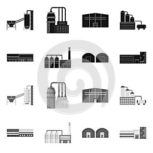 Vector illustration of production and structure sign. Set of production and technology stock vector illustration.