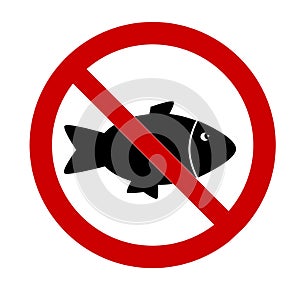 Illustration of prohibits  fishing sign on white background photo