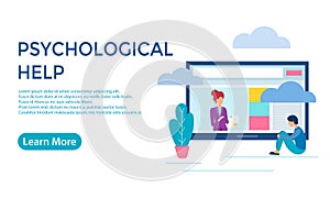 Vector illustration Psychological Hepl Online