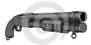 Vector illustration of a pump action shotgun