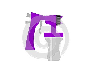 Vector illustration of a purple tanning machine