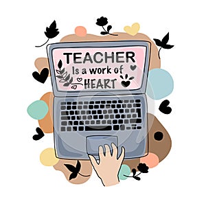 Vector illustration Quotes and inspiration teachers, design doodle style