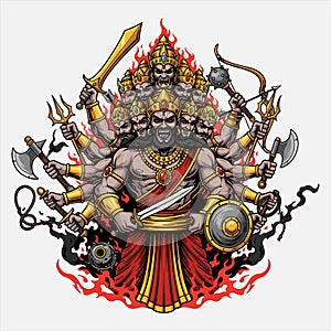 vector illustration of rahwana