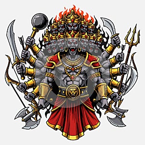 vector illustration of rahwana