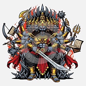 vector illustration of rahwana