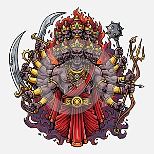 vector illustration of rahwana