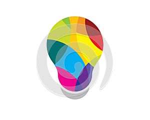 Vector illustration of rainbow bulb ideas