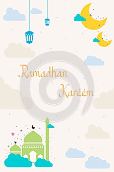 Vector Illustration Ramadan Kareem. Islamic vector