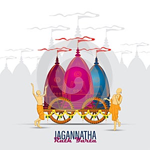 Vector illustration of Ratha Yatra. Lord Jagannath