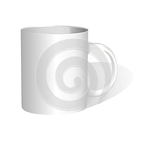 Vector illustration of realistic classic white cup