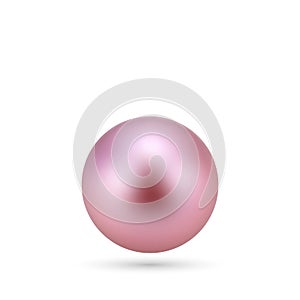 Vector illustration of realistic pink pearl isolated on white background. eps 10