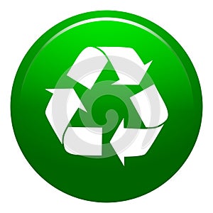 Vector illustration recycle green button