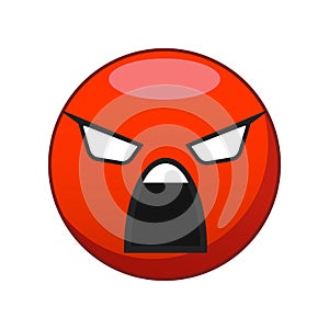 Vector illustration of a red angry face.