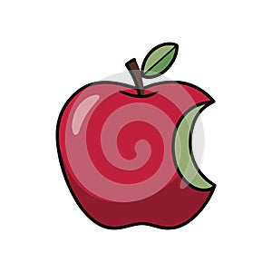 Fresh red apple fruit Vector