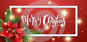 Vector illustration of red christmas banner