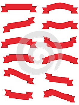 Red Decorative Ribbon Banner Set