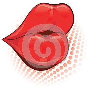 Vector illustration. red female lips