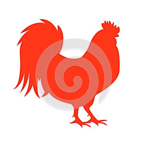 Vector Illustration of Red Fire Rooster, Symbol of 2017 Year on