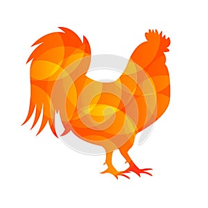 Vector Illustration of Red Fire Rooster, Symbol of 2017 Year on