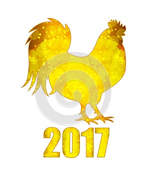 Vector Illustration of Red Fire Rooster, Symbol of 2017 Year on