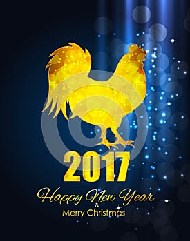 Vector Illustration of Red Fire Rooster, Symbol of 2017 Year on