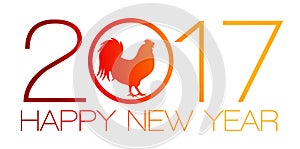 Vector Illustration of Red Fire Rooster, Symbol of 2017 Year on