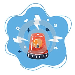 Vector illustration of Red flashing light