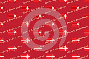 Vector illustration of red gift boxes pattern.