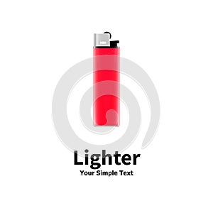 Vector illustration of a red lighter