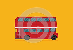 A vector illustration of a red london bus