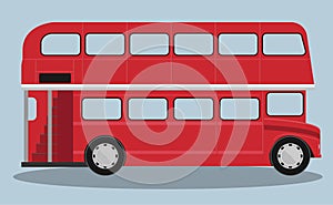 A vector illustration of a red london bus